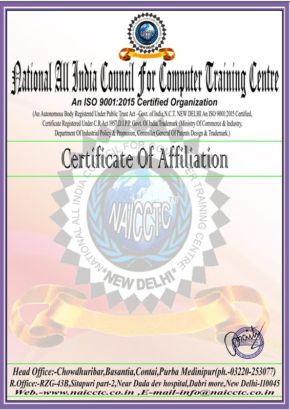 Affiliation & Accreditation Certificate